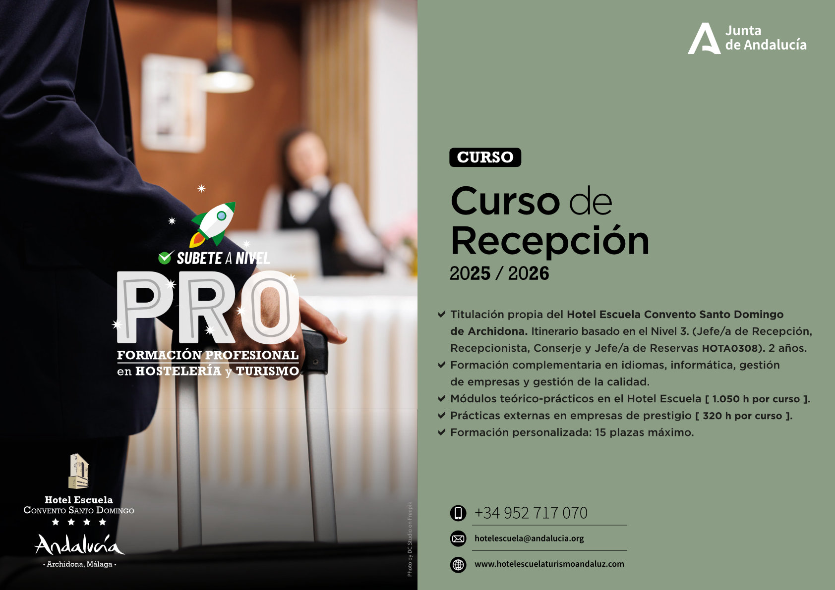 Curso de Jefe de Recepción | Certificado de Profesionalidad HOTA0308 | Titulación Oficial de la Consejería de Turismo